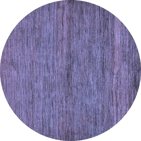 Ahgly Company Indoor Round Abstract Blue Modern Area Rugs, 6' Round