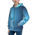 thumbnail image 2 of Pofeuu Butterflies Print Teenage Zipper Hoodie Sweatshirts Hooded Casual Jackets With Pocket For Boys Girls-Small, 2 of 6