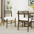 thumbnail image 2 of Christopher Knight Home Farmhouse Upholstered Dining Chairs with Ladder Back, Solid Wood Frame, Beige, Set of 2, 2 of 13