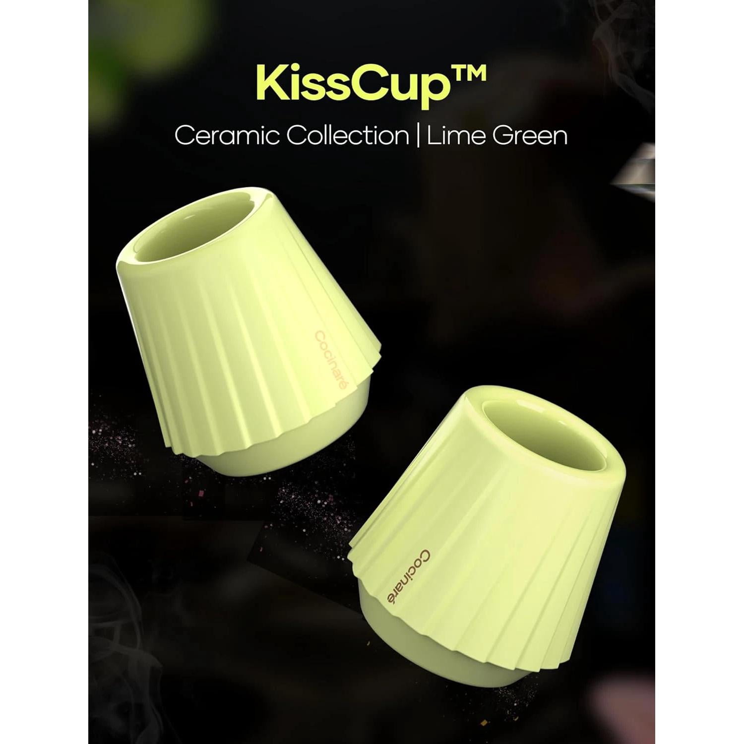 Kisscup Ceramic Espresso Cup – 2.2Oz Demitasse Cup for Espresso, Pour-Over Coffe