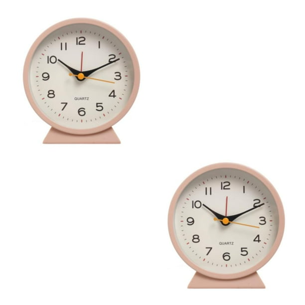 Matsuzay Despertador de de escritorio, reloj de Metal para dormitorio, sala de estar, mesita de noche, movimiento silencioso, campana de cuarzo, Type1 NO1