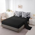 thumbnail image 3 of Manfei Retro Camo 7-Piece Twin Bedding,Lovely Bear Bedding Comforter Set,White Black,Black Reversible, 3 of 7