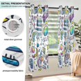 thumbnail image 3 of Yayeee Window Curtains Light Filtering 63"x42" Grommet Panel Pair Home Living Room Decor, Blue Doodle Pattern, 3 of 7