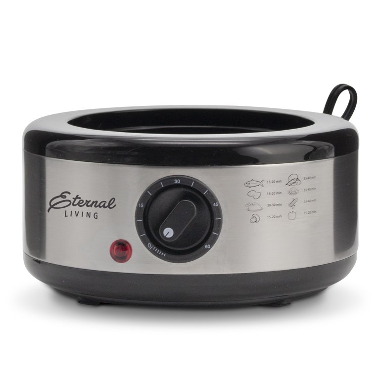 Electric Food Steamer Stackable Two-Tier Bowls, 5 Quart, Stainless