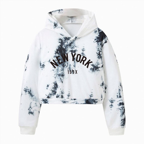 Ymyiu Youth Hoodies Girls Casual Long Sleeve Hoodies Cute Fleece Pocket Sweatshirt Tops Size 12-13 Years(White, 12-13 Years)