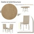 thumbnail image 5 of Bellemave 5-Piece Round Dining Table Set, Wood Farmhouse Extendable Dining Table and 4 Upholstered Dining Chairs, Kitchen Dining Table Set for 4 （Antique White）, 5 of 9