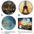 thumbnail image 3 of Designart "Sunset Views of the Eiffel Tower, Paris" Cityscapes Framed Wall Art - Industrial Orange Paris Bedroom Framed Canvas Wall Art, 3 of 6