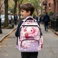 thumbnail image 5 of FKELYI Pink Cherry Flower Strawberry Print 17 Inch Schoolbag for Kids Backpack School Bookbag Lightweight Travel Rucksack Casual Daypack with Multi-Pockets for Girls, 5 of 7