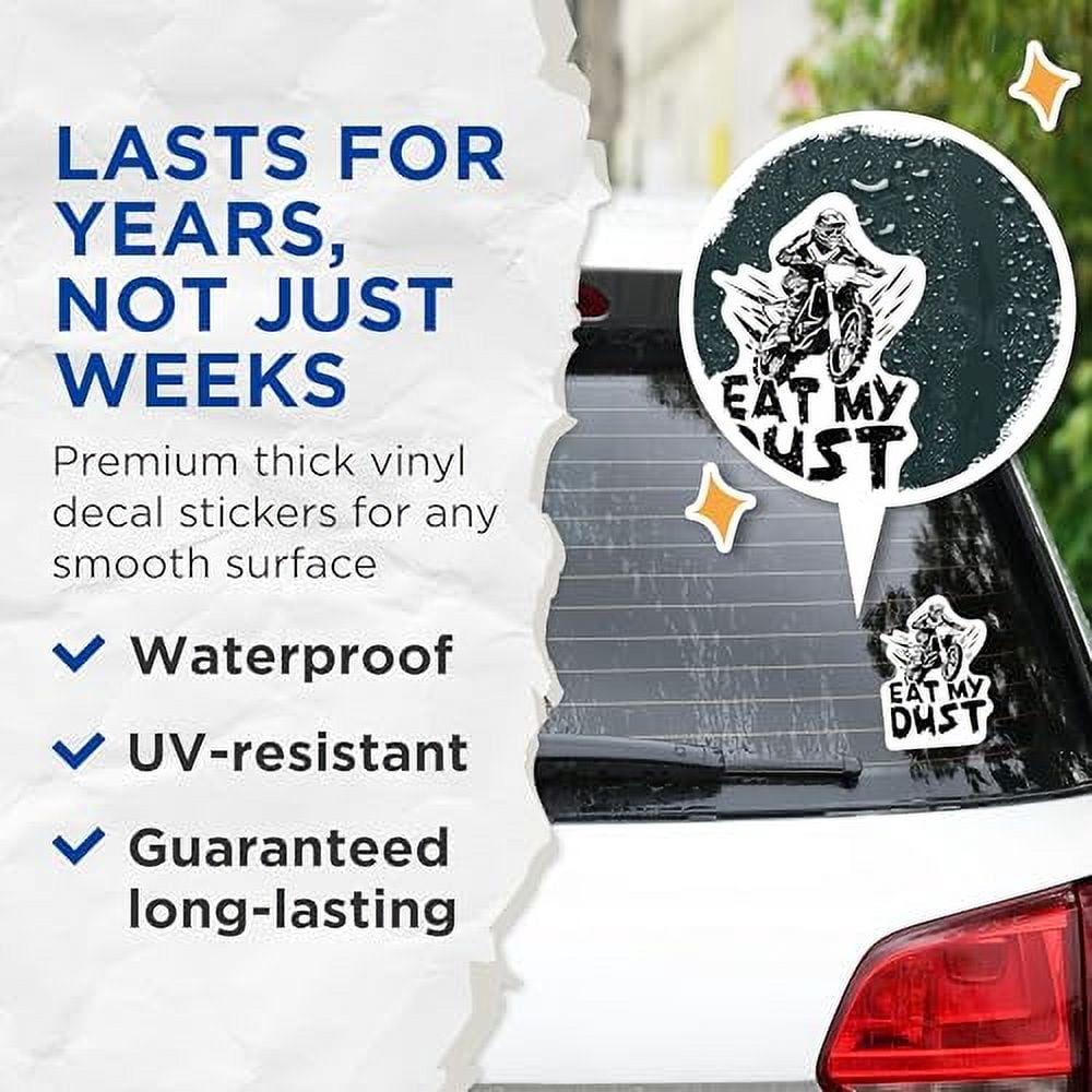 "Eat My Dust!" Vinyl Bumper Sticker Decal - 5 Inch Funny Car Sticker