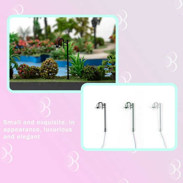 1:150/1:200 Scale Yard Street Lamps Single Head Accessory Building Warm Model Train Layout Lamp Miniature DIY Arts Light Building Garden Outdoor Type 12