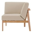 thumbnail image 6 of Modway Sedona Outdoor Patio Eucalyptus Wood Sectional Sofa Corner Chair in Natural Taupe, 6 of 8