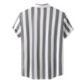 thumbnail image 4 of LIIPEE Fashion Stripes Graphic Button Up Shirts For Boys Short Sleeve Turn Down Collar Beach Shirt Kids Casual Cute Summer Tops,9-10 Years, 4 of 5