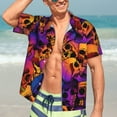 thumbnail image 5 of Picia Skull Gentle Cotton Regular Fit Short Sleeve Casual Hawaiian Shirt for Men-3X-Large, 5 of 9