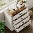 thumbnail image 4 of WAMPAT Dresser for Bedroom with 4 Drawers, Drawer of Chest Clothes Organizer with Anti-tilt Device,31.9" Tall Storage Cabinet for Closet Hallway Living Room Nursery, Antique White, 4 of 6