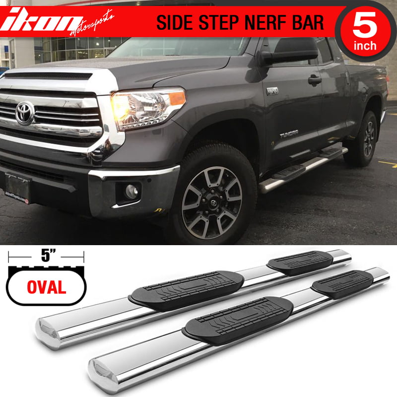 Ikon Motorsports Running Boards for 07-17 Toyota Tundra Double Cab 5In Stainless Steel - Walmart 2012 Toyota Tundra Double Cab Running Boards