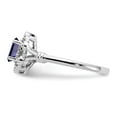 thumbnail image 4 of 925 Sterling Silver Rhodium-plated Created Sapphire & Diam. Ring Size: 7; for Adults and Teens; for Women and Men, 4 of 5