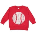 thumbnail image 2 of Inktastic Distressed Baseball in White Toddler Sweatshirt, 2 of 4