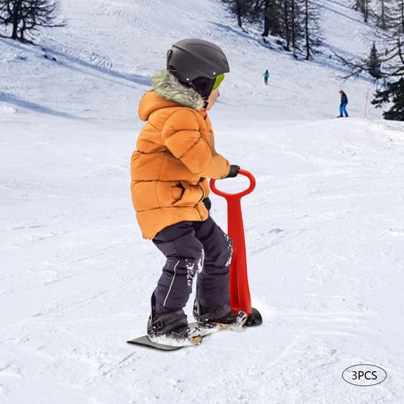 3PCS 92*22*80cm Free Standing Ski Scooter HDPE Fold-up Snow Scooter Snow Sled for Skiing Grass Skiing
