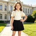 thumbnail image 5 of Abcomgle Girls Pleated Skirt with Built In Safety Shorts Elastic Waist A Line Short Skater School Style Skirt for Big Kids, 5 of 5