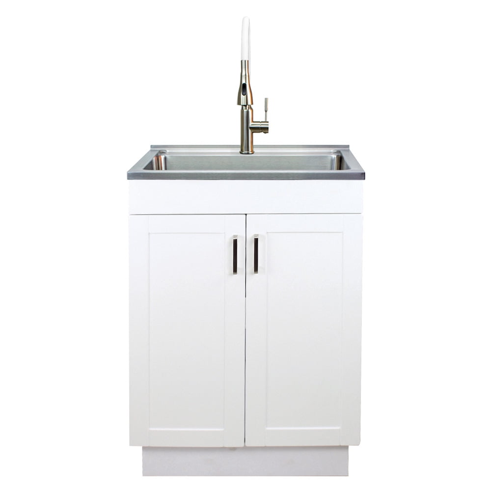 Transolid TC2420WC 24in. AllinOne Laundry/Utility Sink Kit, White
