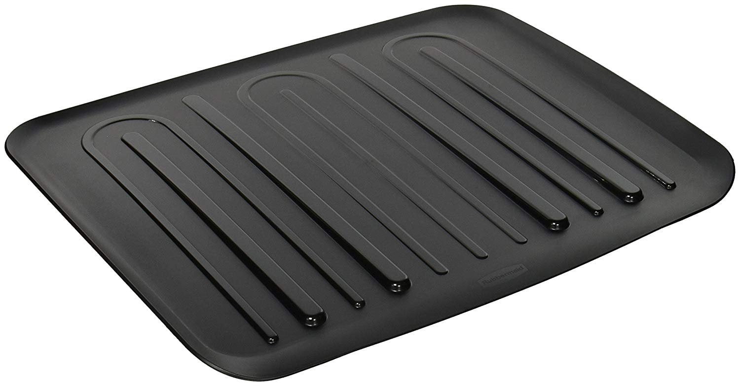 Rubbermaid Antimicrobial Drain Board, Large, Black