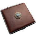 thumbnail image 4 of NP18 cowhide cigarette case thick cigarette side-turned ultra-thin cowhide hand-made first layer classic men's retro 20-pack gift,SKU00339-05黄棕双色油蜡克罗心, 4 of 13
