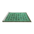 thumbnail image 2 of Ahgly Company Machine Washable Indoor Round Oriental Turquoise Blue Modern Area Rugs, 4' Round, 2 of 4