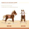 thumbnail image 5 of Qaba Kids Ride on Rocking Horse Toddler Plush Toy with Realistic Sounds for 3 Years Old Children - Brown, 5 of 9