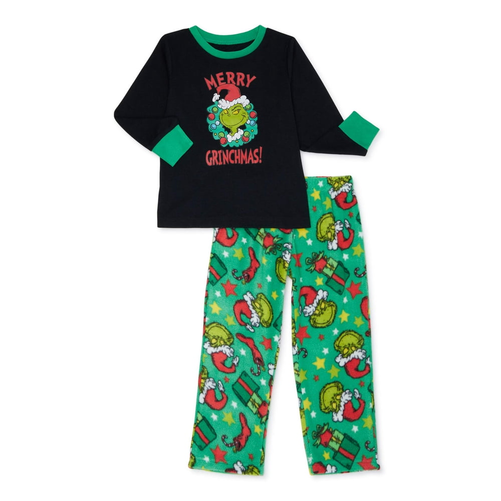 Dr. Seuss Matching Family Christmas Pajamas Kid's Grinch 2Piece Set