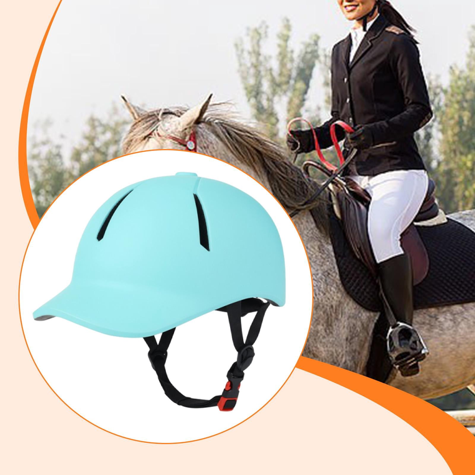 QSTDGVPW Equestrian Helmet Adjustable Riding Cap Breathable Lightweight Comfortable Horse M Size blue