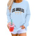 thumbnail image 2 of zaveiop Women's Los Angeles West Coast Graphic Sweatshirts Oversized Long Sleeve Sweatshirt Pullover Tops (Z-Light Blue, XXL), 2 of 4