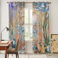 thumbnail image 3 of Octopus Coastal Kitchen Curtains Window Panels, Summer Nautical Starfish Coral Brown Anchor Insulated Window Treatment Curtain, Grommet Curtains for Bedroom/Living Room/Bathroom, 2 Piece 42"Wx84"L, 3 of 8