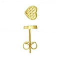 thumbnail image 4 of JewelStop 14K Yellow Gold Diamond-Cut Post Heart Earrings with Push Back Clasp, 4 of 5