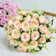 thumbnail image 7 of Wedding Bouquets for Bride Bridesmaid Bouquet Ivory Bridal Bouquet Artificial Roses for Wedding Home Decoration (Ivory/Champagne), 7 of 7