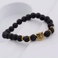 thumbnail image 6 of EOEMY Owl Bracelet For Women Men 8mm Black Rock Lava Stone Charms Bracelets Jewelry, 6 of 9