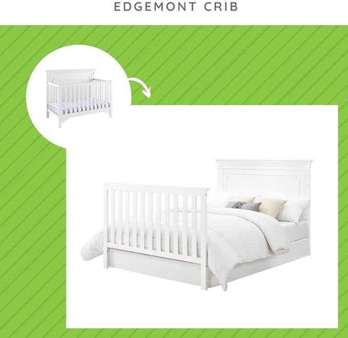 Full-Size Conversion Kit Bed Rails for Delta Children's Tribeca Crib - #0050 (White - 100)