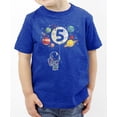 thumbnail image 3 of Olive Loves Apple 5th Birthday Rocket Astronaut Themed T-Shirts with Moon Balloon and Planets for Boys and Girls Vintage Royal Shirt 5-6, 3 of 5