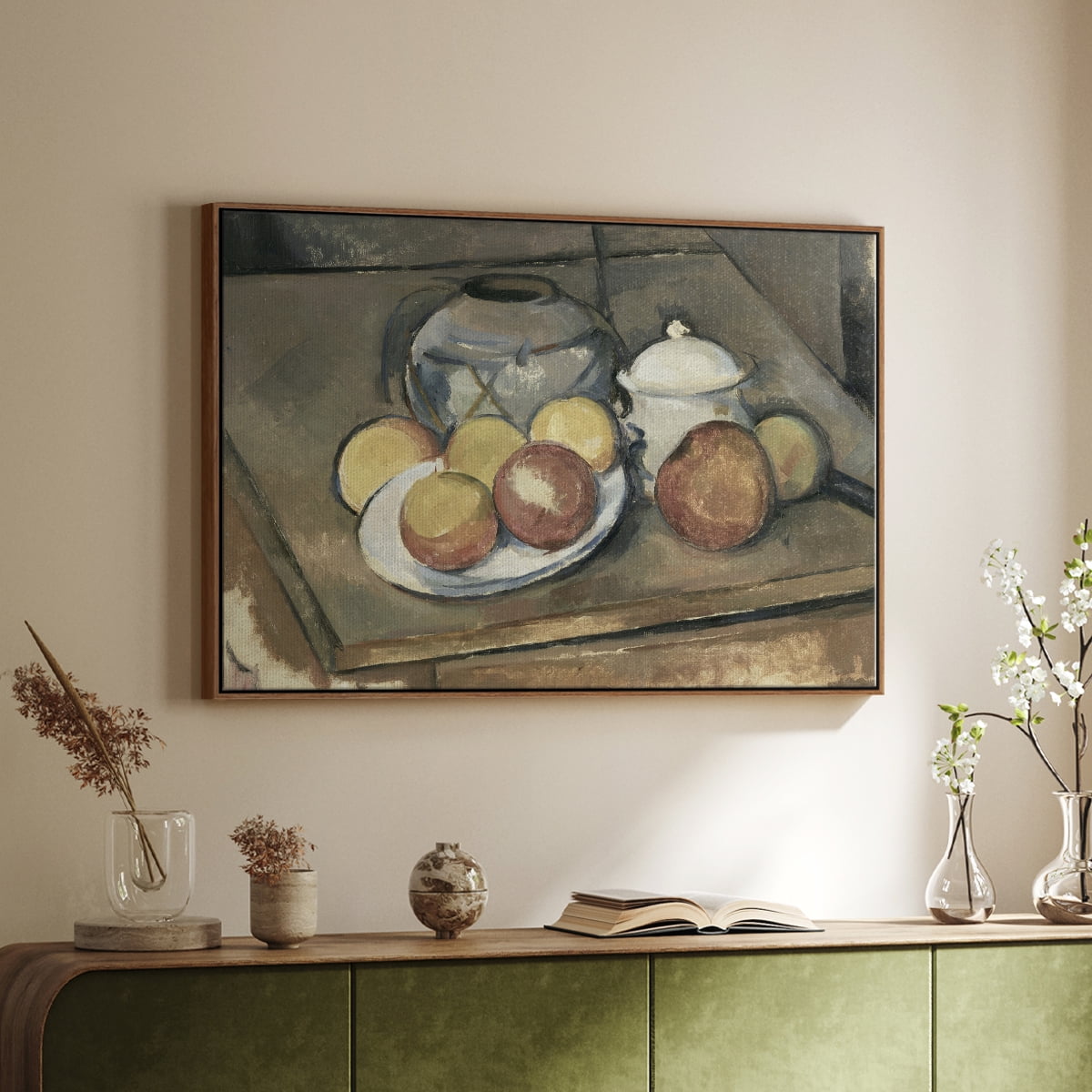 Vintage Botanical Print-VI By Wexford Home Framed in Walnut Wood Gallery Wrapped Canvas 27 in. x 41 in.