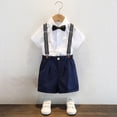 thumbnail image 5 of BOOMNY Boys School Uniform Outfit Sets British Short Sleeve Shirts Suspender Shorts Outfits for Kids Elegant Formal Wedding Outfits, 5 of 5