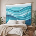 thumbnail image 3 of Turquoise Striped Large Tapestry for Bedroom Wall Hanging Tapestry,Modern Abstract Art Wave Moire Gradient Ceiling Backdrop Tapestries Poster Blanket Wall Decor for Teens Room Living Room 85" x 90", 3 of 8