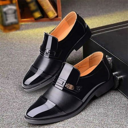 

HIBRO Fashion Summer And Autumn Men Leather Shoes Pointed Toe Low Heeled Slip On Hollow Breathable Shallow Mouth