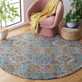 thumbnail image 2 of SAFAVIEH Aspen Ethelbert Geometric Striped Wool Area Rug, Blue/Gold, 4' x 4' Round, 2 of 7