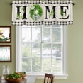 thumbnail image 3 of Rustic Home Curtain Valances for Windows, Kitchen Valance Window Treatments Panel 2 Pack, Eucalyptus Leaves Floral Beige Buffalo Plaid Rod Pocket Short Curtains for Bathroom Bedroom 42 x 12 Inch, 3 of 8
