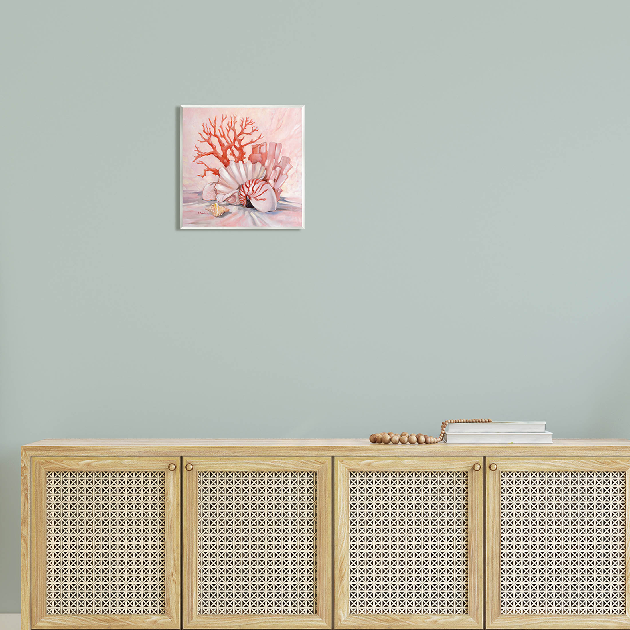 Stupell Industries Coral Still Life Aquatic Seashells Painting Unframed Art Print Wall Art, Design by Paul Brent