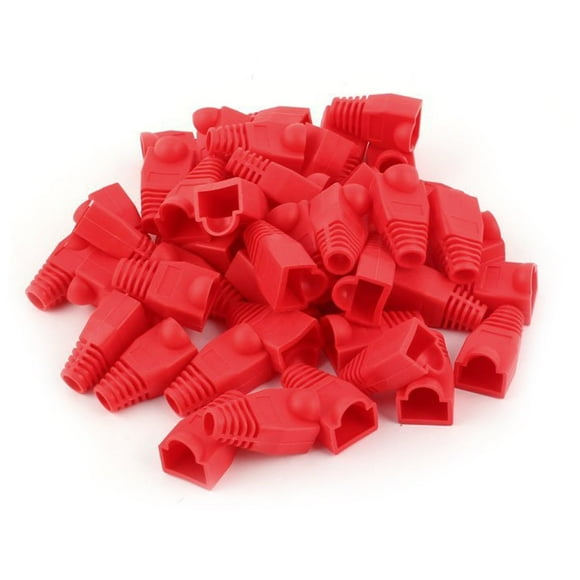 Soft Plastic Ethernet RJ45 Cable Connector Boots Cover Strain Relief Boots CAT5 CAT5E CAT6 CAT6E 100PCS by Copapa (Red)
