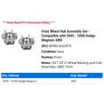 thumbnail image 2 of Front Wheel Hub Assembly Set - Compatible with 2005 - 2008 Dodge Magnum AWD 2006 2007, 2 of 2