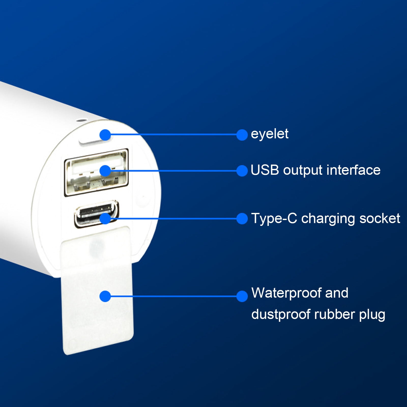 YiBai Solar LED Rechargeable Lamp Tube Emergency Household Outdoor Portable Portable Portable Portable Strip Multi-functional Rechargeable Bulb,White