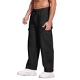 thumbnail image 7 of Men's Casual Sports Loose Leggings, Long Panel Fitness Running Training Pants for Gym, Yoga and Workout Sessions,Black,M, 7 of 7
