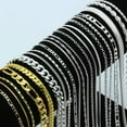 thumbnail image 4 of HOOUN 925Silver Gold Chain Women Men 16-30inch Chic Necklace Jewelry Gift 5pc/set Lot-5pcs Curb Flat Chain-24, 4 of 5