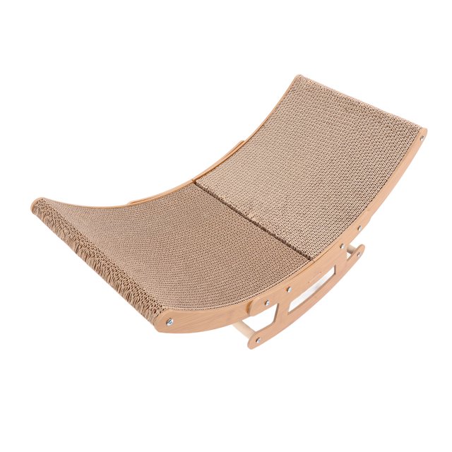 Cat Scratcher Bed,Solid Wood Cat Scratch Board Rocking Bed Easy Installation 2 in 1 Scratching Cat House Cat Scratcher Cardboard Bed Kitty Cat Scratching Pad for Indoor Cats